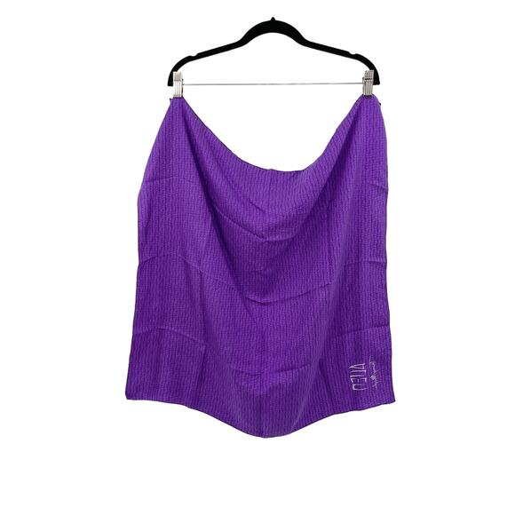 Thierry Mugler Scarf Womens Alien Wrap Square Silk Purple Printed Promo RARE - Picture 2 of 5